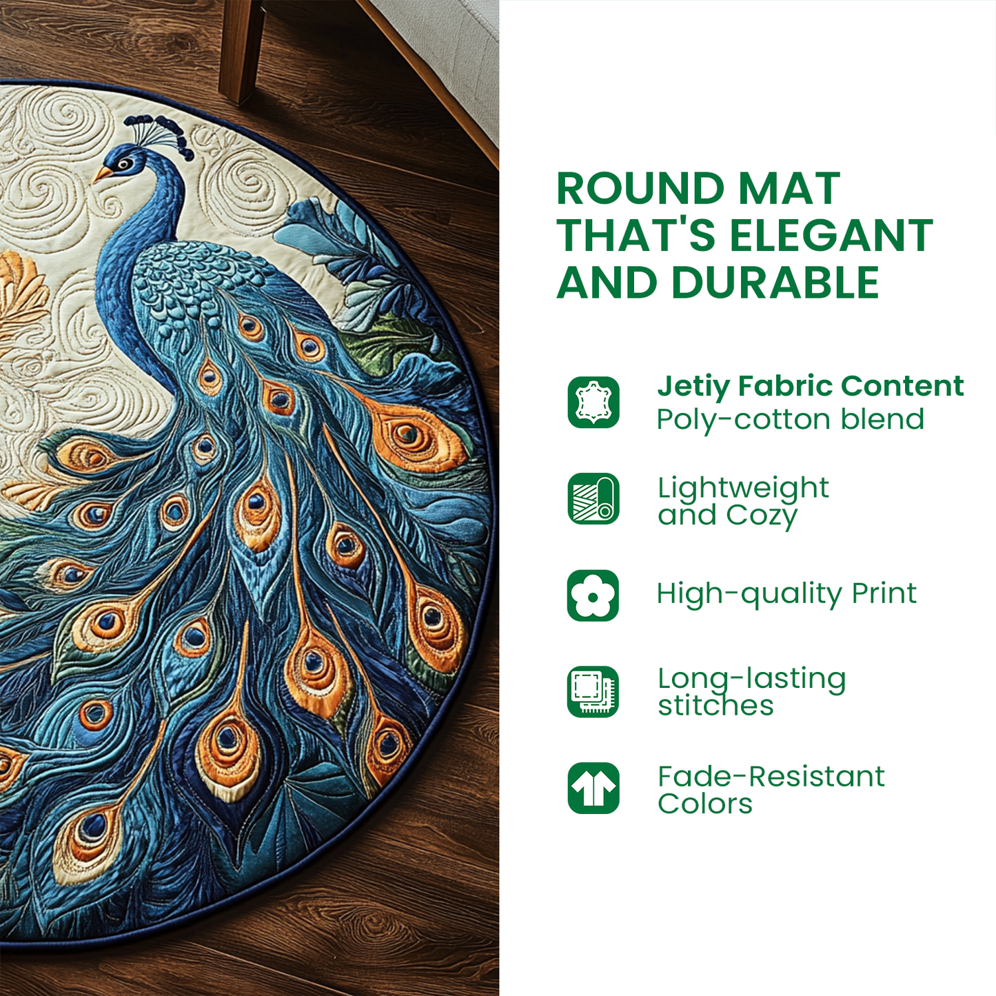 Candy Corn Abyss Quilted Round Mat NCU0DV7385