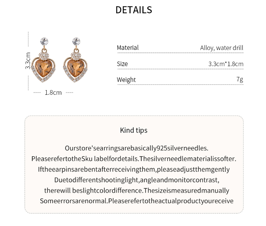 ๐ 49% OFF NOW! โจ Women's Sparkling Double Heart Drop Earrings โ Cubic zirconia โ Romantic design, lightweight โ perfect for daily wear or gifting ๐