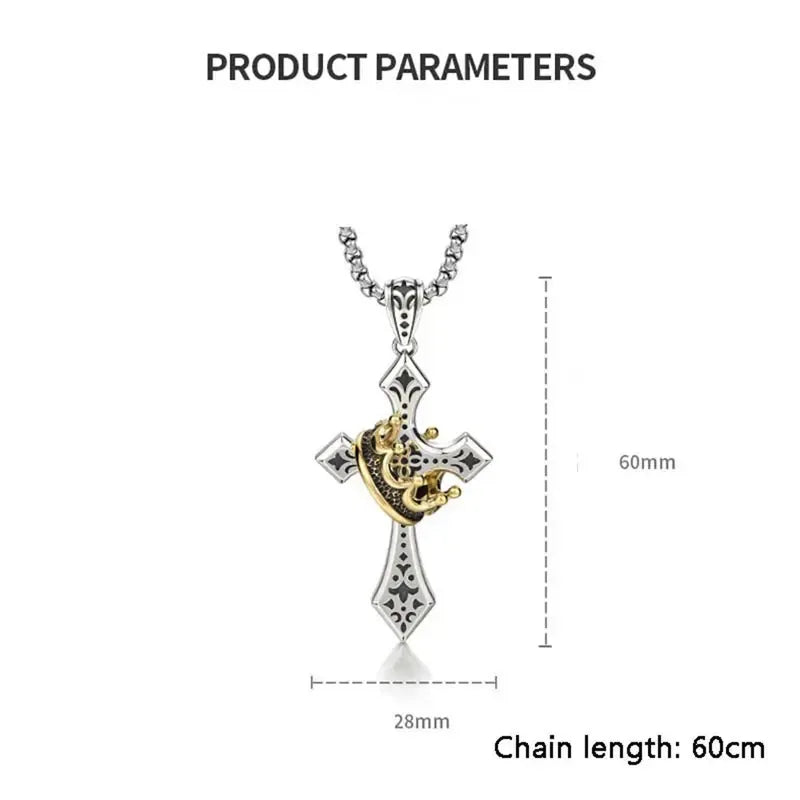 š„š„Crown Cross Necklace for Men and Women Faith Prayer Accessories Gift