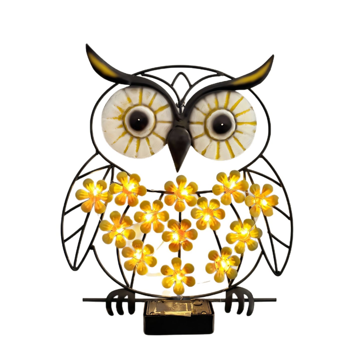 💛Solar-powered wrought iron owl lamp🦉