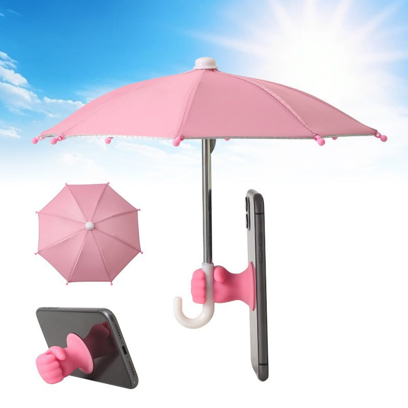 ☂️📱 Adjustable Phone Stand with Sun Shade – Universal Pig Suction Cup Phone Holder
