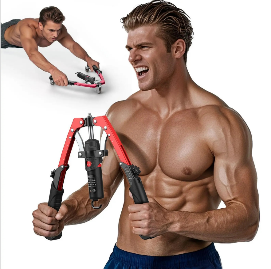 3-in-1 Hydraulic Chest Twister Arm Exerciser & Arm Strength Trainer - Adjustable 22-440lbs Core