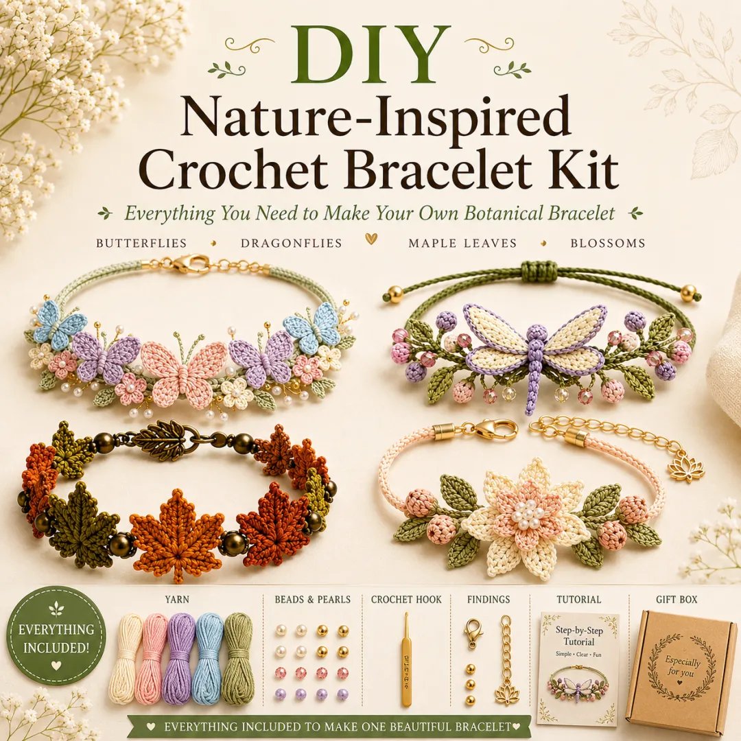 🔥 Last Day 49% OFF - DIY Nature-Inspired Crochet Bracelet Kit