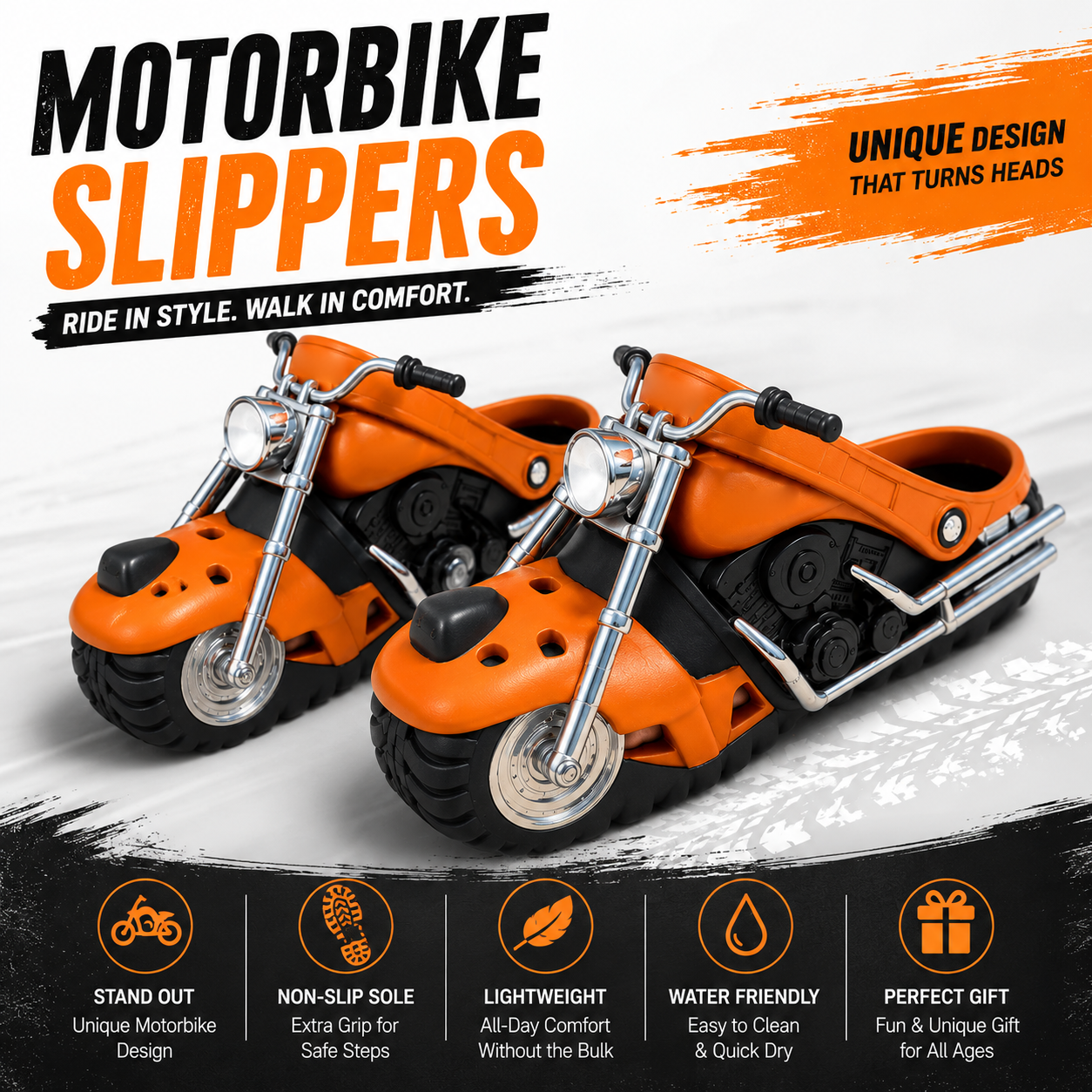 🏍️ Ride-On Motorcycle Slippers🔥