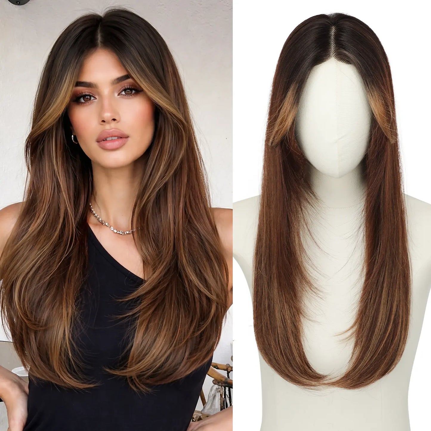 Hair Topper Slightly Layered Synthetic Extensions No Wig