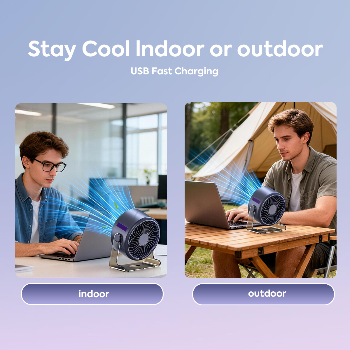 💨 USB Desk Fan — Quiet. Powerful. Portable. Perfect for office, home, or travel.