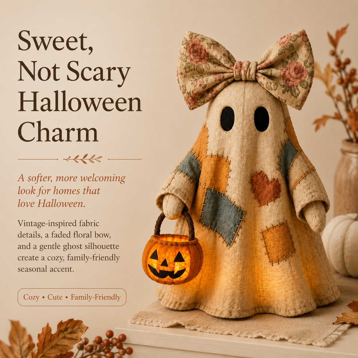 🎃👻 Cozy Spooky Vibes! LED Pumpkin Ghost Decor 🔥50% OFF