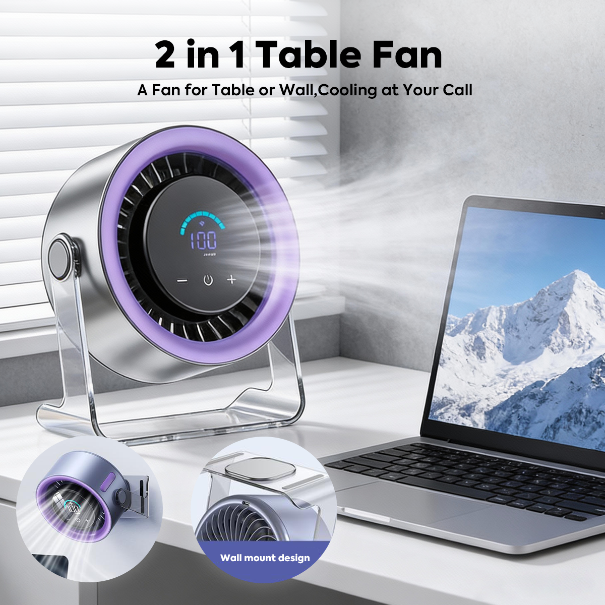 💨 USB Desk Fan — Quiet. Powerful. Portable. Perfect for office, home, or travel.