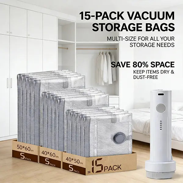 💥LAST DAY 60%OFF🔥Cordless Travel Vacuum Storage Compression Bag Set