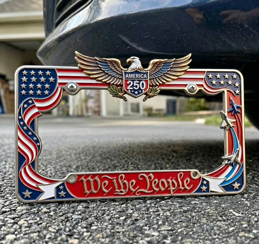 🚗🦅250th Anniversary Car Plate Frame with Eagle Design