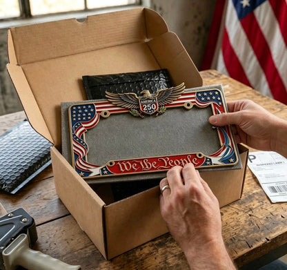 🚗🦅250th Anniversary Car Plate Frame with Eagle Design