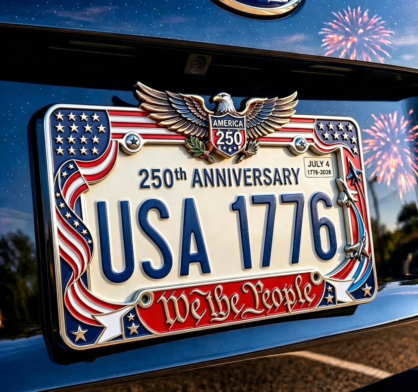 🚗🦅250th Anniversary Car Plate Frame with Eagle Design