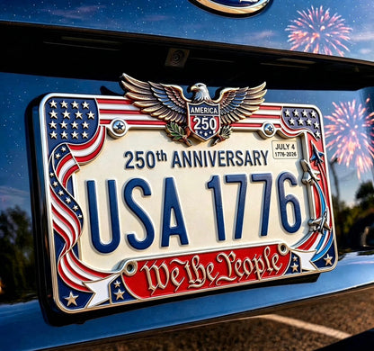 🚗🦅250th Anniversary Car Plate Frame with Eagle Design