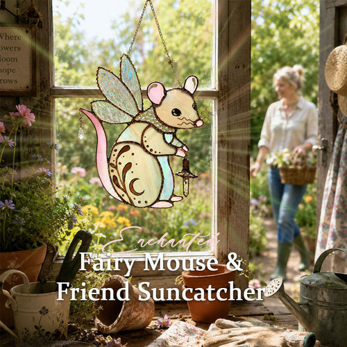 Enchanted Fairy Mouse Suncatcher – Whimsical Window Hanging Decor