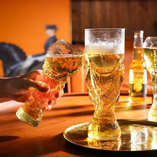 Soccer Trophy Style Beer Glass
