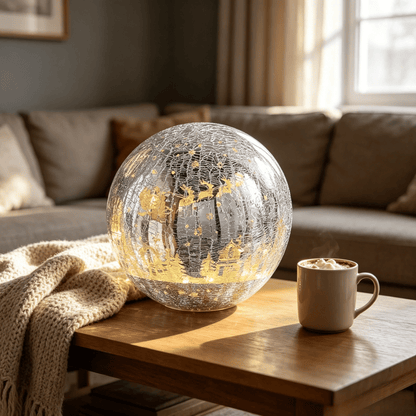 🎁🎉Only $35.99 This Week🎉✝️Light-up cracked glass ball with Jesus and reindeer design🫎