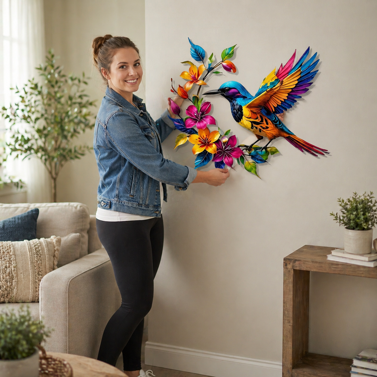 🐦🌺 Hummingbird Bloom Metal Wall Art — Bring your garden indoors. No watering needed.