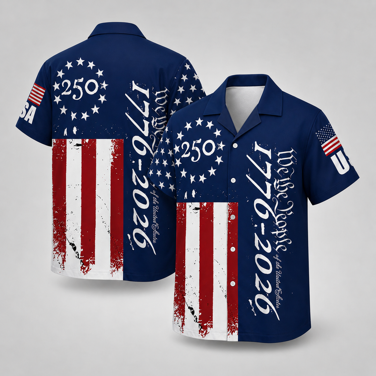 We the People 1776-2026 Stars and Stripes - USA 250th Anniversary Hawaiian Shirt