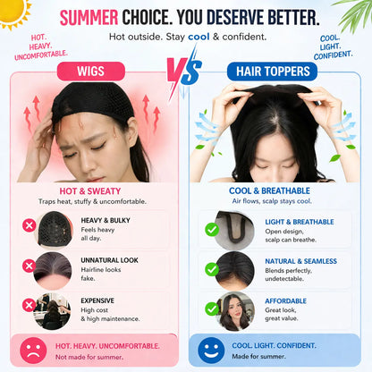 Hair Topper Slightly Layered Synthetic Extensions No Wig