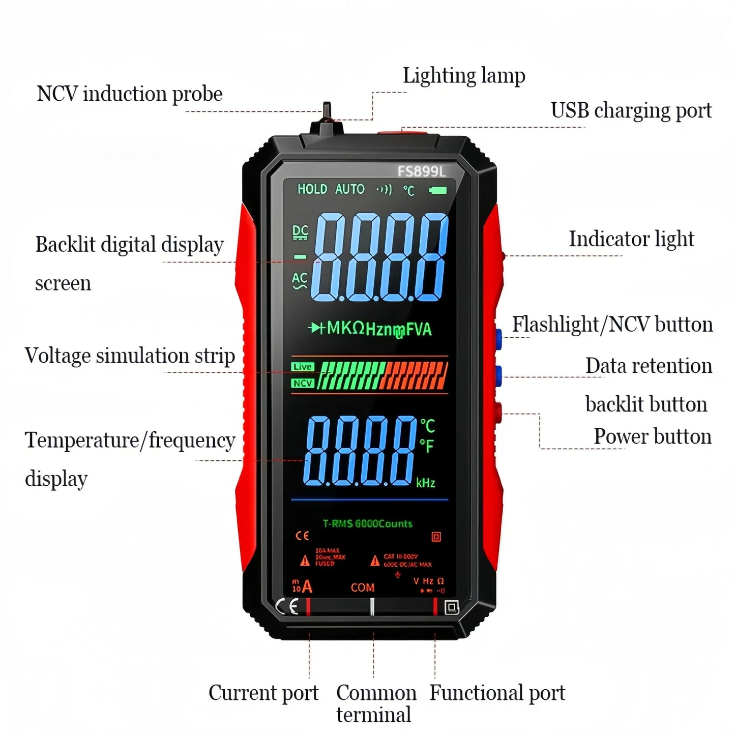 Fully Automatic True RMS (TRMS) 6000 Count Digital Voltmeter