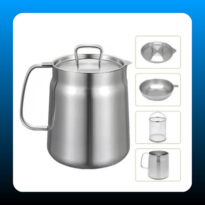 Stainless Steel Deep Fryer Pot with Basket & Strainer