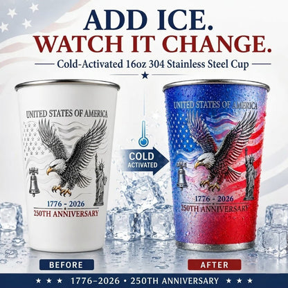 🦅 Pour Ice-Cold Beer | USA 250th Anniversary Color Changing Cup 🎉
