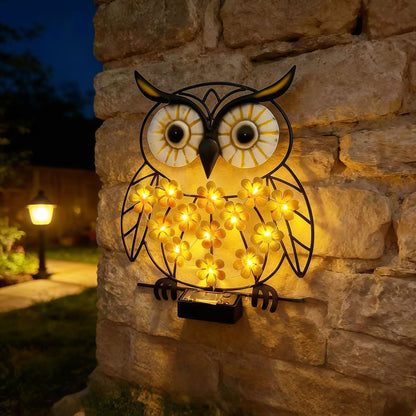 💛Solar-powered wrought iron owl lamp🦉