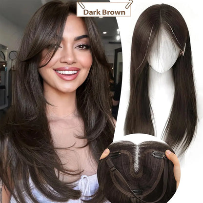 Hair Topper Slightly Layered Synthetic Extensions No Wig
