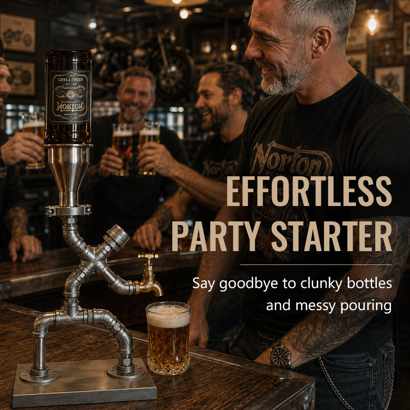 Industrial Pipe Gravity Drink Dispenser | Home Bar Conversation Piece