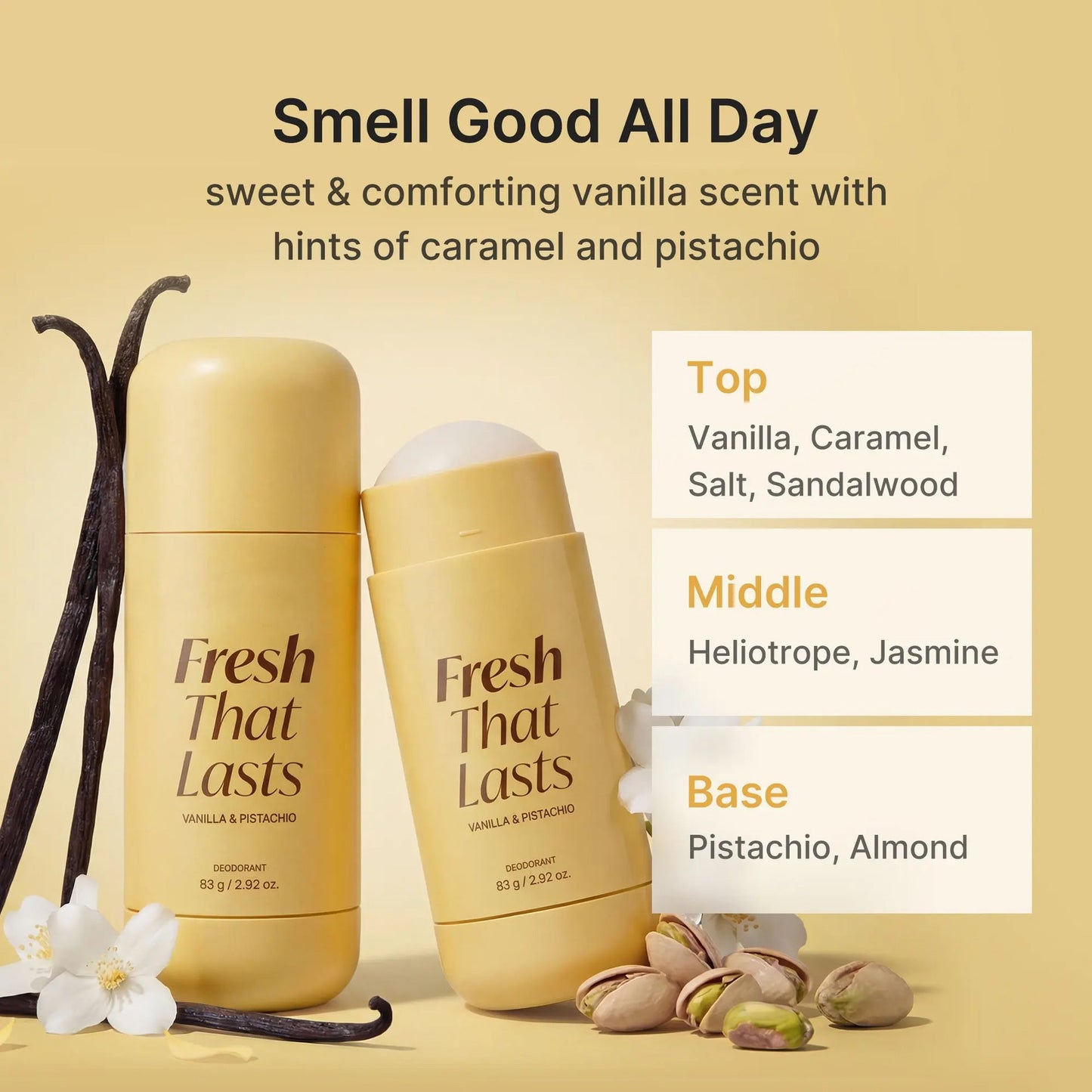 Deodorant & Antiperspirant Balm – Vanilla & Pistachio