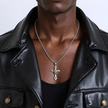 🔥🔥Crown Cross Necklace for Men and Women Faith Prayer Accessories Gift