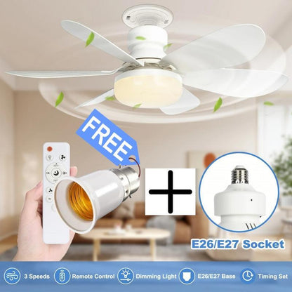 ⏳SUMMER SALE 60% OFF🔥40W LED Ceiling Fan Light – 20.5” Ultra-Quiet with Remote 🎯 | E27 + FREE B22 Adapter 🔌 | For Bedroom 😴, Kitchen 👩‍🍳 & Garage 🛠️ – UK Ready! 🇬🇧