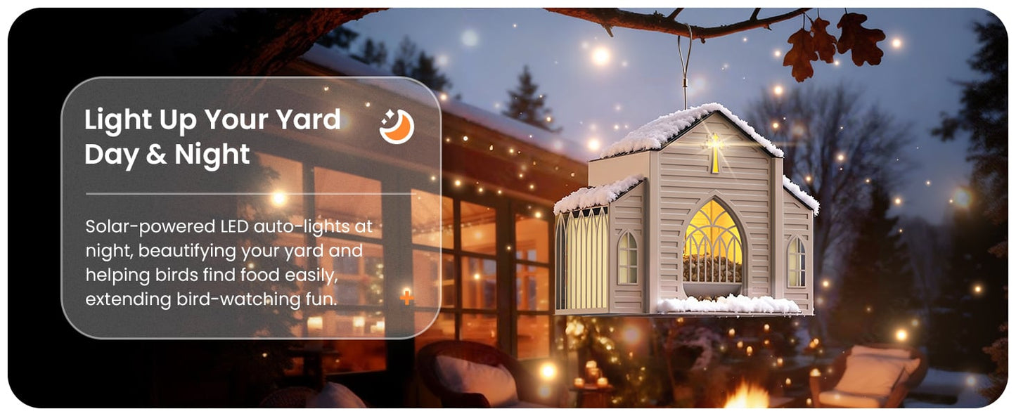 ✝️Last Day 50% OFF-🔥Church-Shaped Solar Bird Feeder🎁Buy 2 Free Shipping