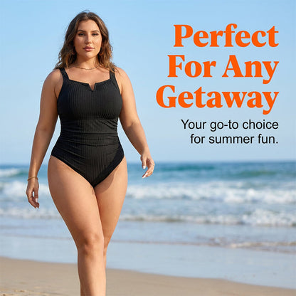 👙Plus Size Tummy Control One Piece Swimsuit🖤💥