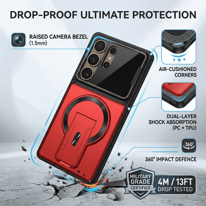 2026 For Samsung S26 Series Full-Coverage, Shockproof Protective Case with Invisible Kickstand