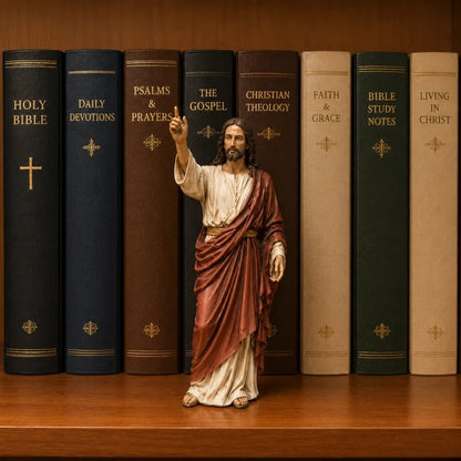 ✝️Jesus Figurine Bookshelf Decor Set🙏Sacred Companions for Your Daily Walk of Faith📚