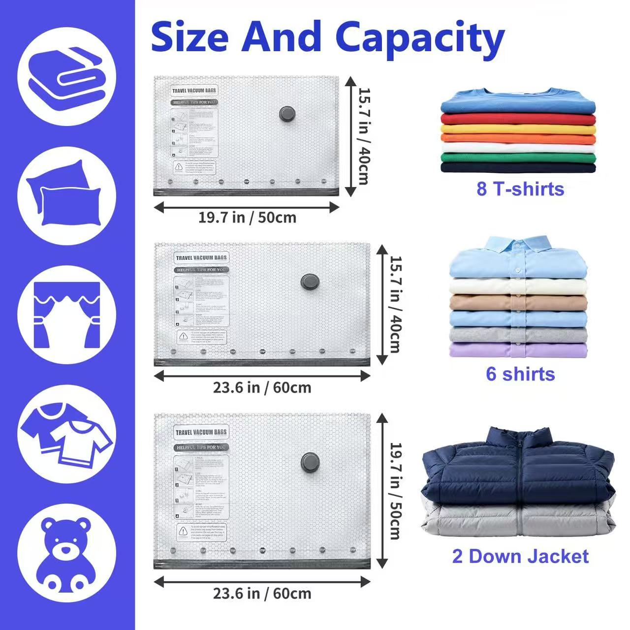 💥LAST DAY 60%OFF🔥Cordless Travel Vacuum Storage Compression Bag Set