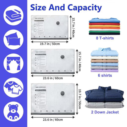 💥LAST DAY 60%OFF🔥Cordless Travel Vacuum Storage Compression Bag Set