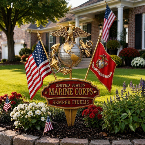 🏆Last Day Promo: 69% OFF 🎖️-US Marine Corps Semper Fidelis Tribute Garden Stake - ✈️Buy 2 Free Shipping Today!