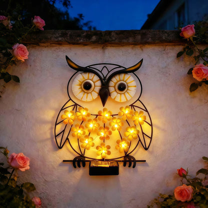 💛Solar-powered wrought iron owl lamp🦉
