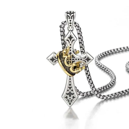🔥🔥Crown Cross Necklace for Men and Women Faith Prayer Accessories Gift