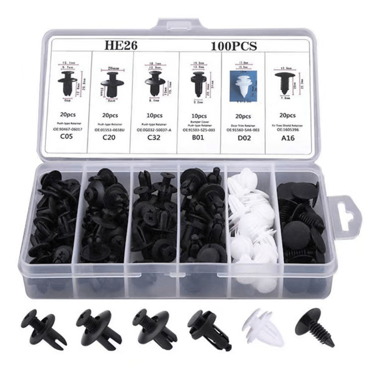 Expansion Screw Clips Set for Automobiles Mudguard Leaf Plates Door Panel Clips(100 PCS)