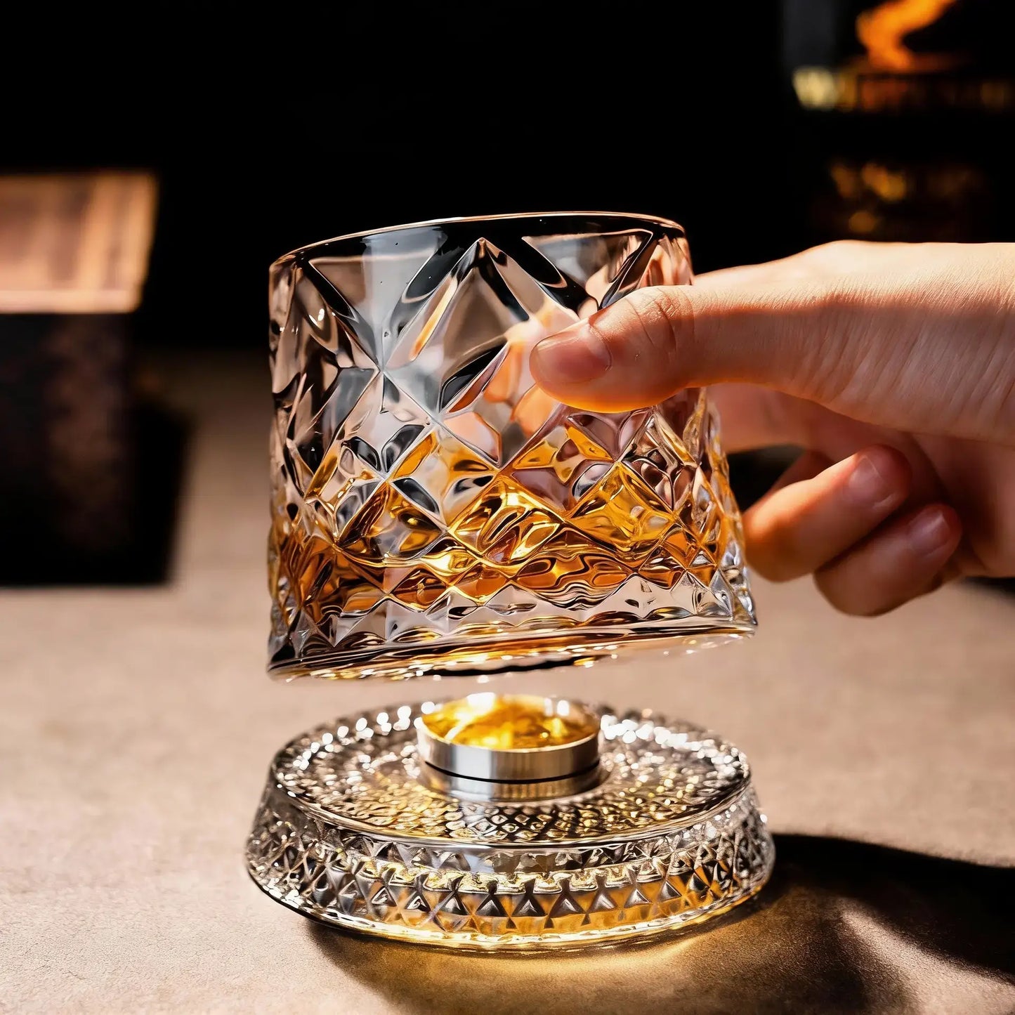 🔥2026 Hot Sell✨ The Whiskey Glass Everyone’s Obsessed With 🥃 Spins Smoothly • Glows Beautifully • Perfect Gift
