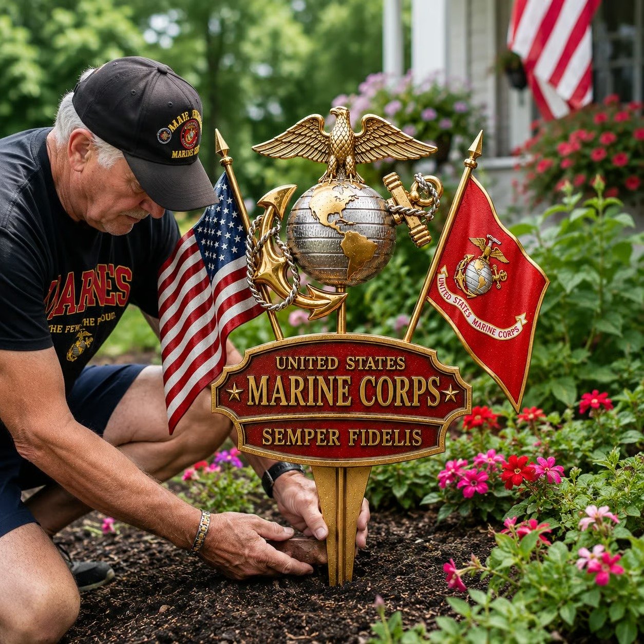 🏆Last Day Promo: 69% OFF 🎖️-US Marine Corps Semper Fidelis Tribute Garden Stake - ✈️Buy 2 Free Shipping Today!