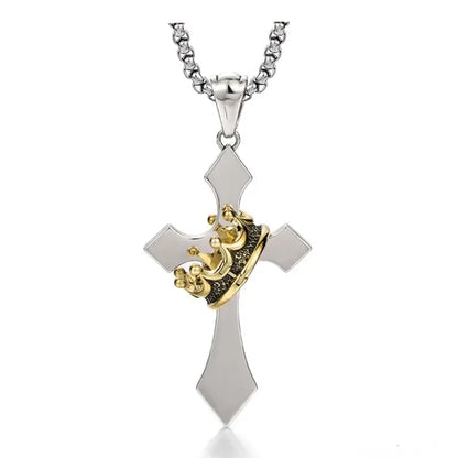 🔥🔥Crown Cross Necklace for Men and Women Faith Prayer Accessories Gift