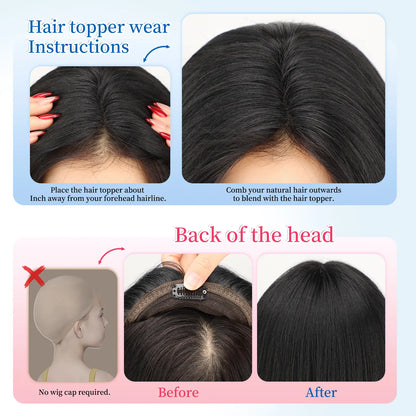 Hair Topper Slightly Layered Synthetic Extensions No Wig