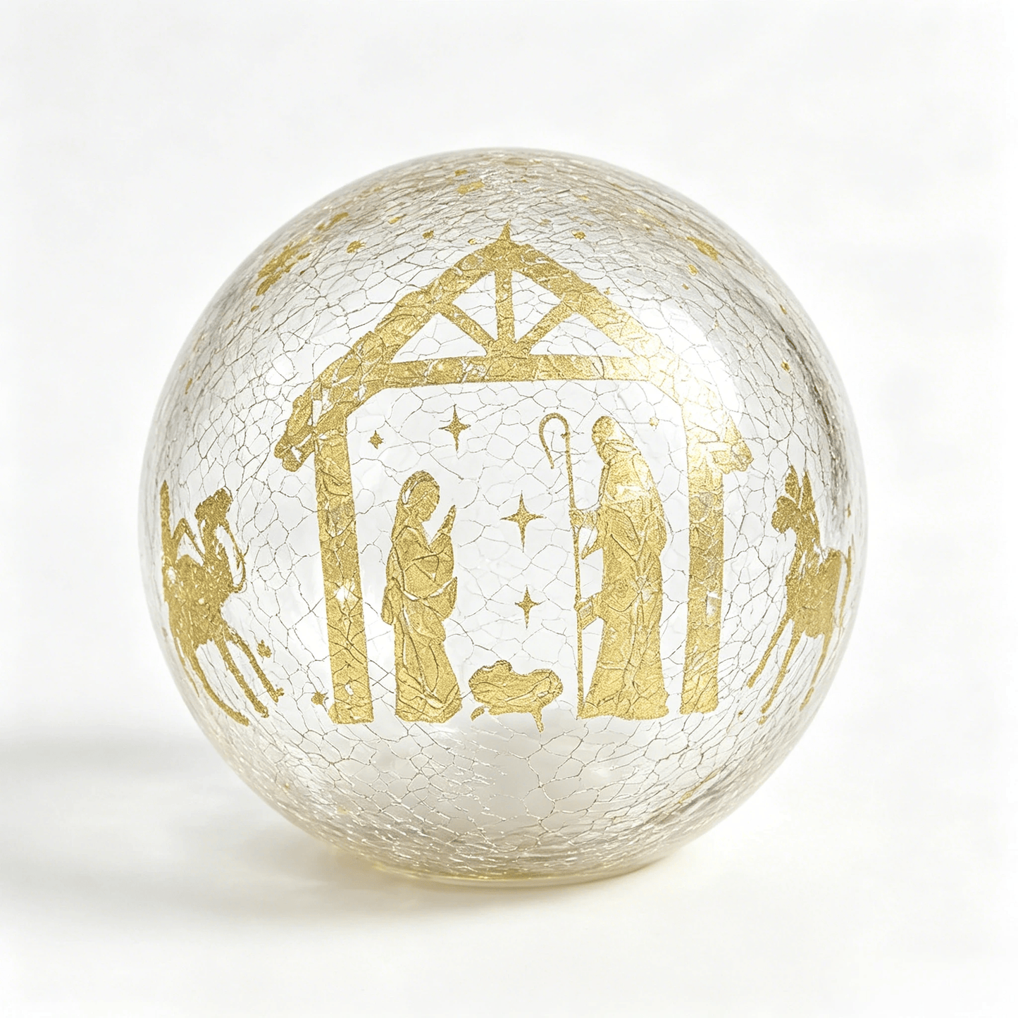 🎁🎉Only $35.99 This Week🎉✝️Light-up cracked glass ball with Jesus and reindeer design🫎