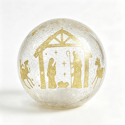🎁🎉Only $35.99 This Week🎉✝️Light-up cracked glass ball with Jesus and reindeer design🫎