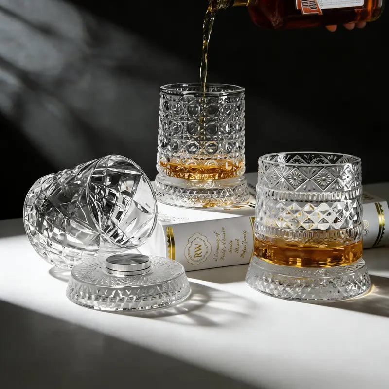 🔥2026 Hot Sell✨ The Whiskey Glass Everyone’s Obsessed With 🥃 Spins Smoothly • Glows Beautifully • Perfect Gift
