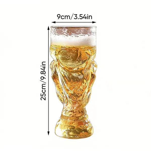Soccer Trophy Style Beer Glass